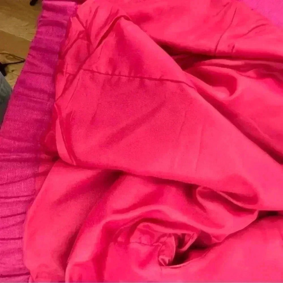 Stephanie Andrews Women’s Vintage Hot Pink Linen Cropped Bomber Jacket US Size 9 - Picture 8 of 13